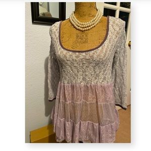 Free People Lace Babydoll Top